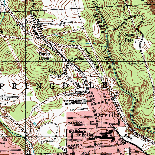 Topographic Map of Township of Springdale, PA