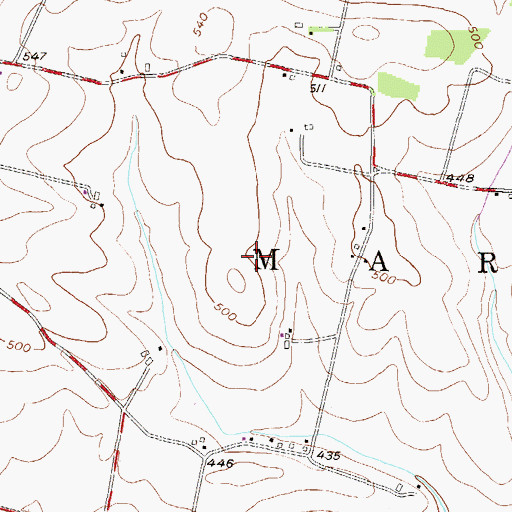 Topographic Map of Township of Marion, PA