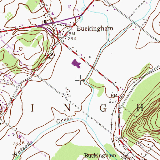 Topographic Map of Township of Buckingham, PA