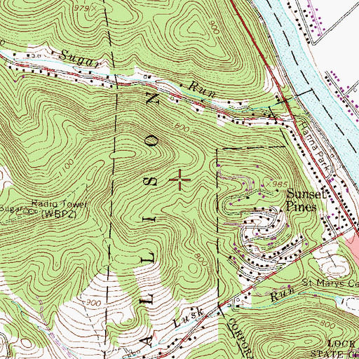 Topographic Map of Township of Allison, PA