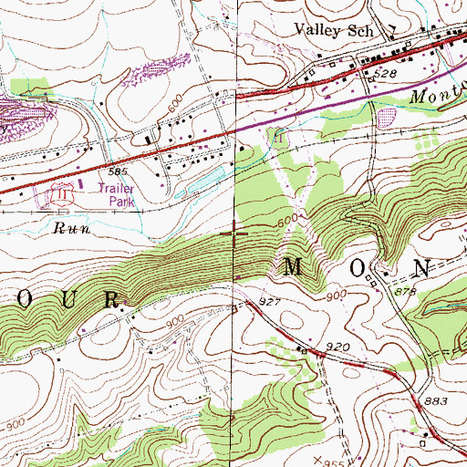 Topographic Map of Township of Montour, PA