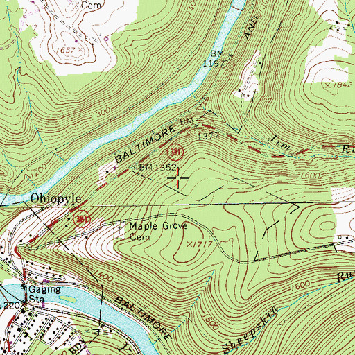 Topographic Map of Township of Stewart, PA
