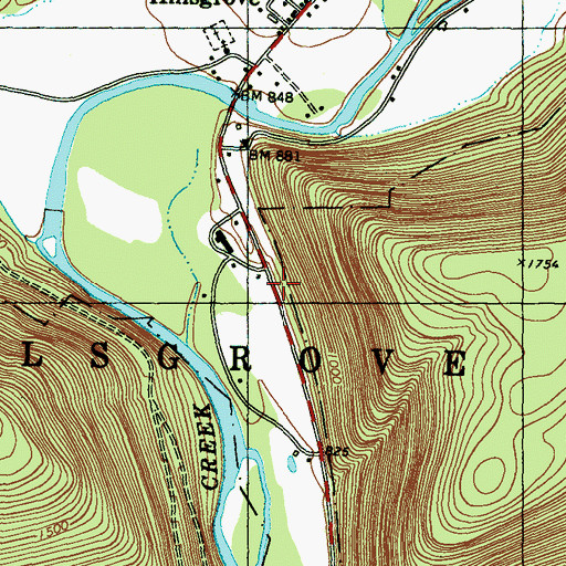 Topographic Map of Township of Hillsgrove, PA