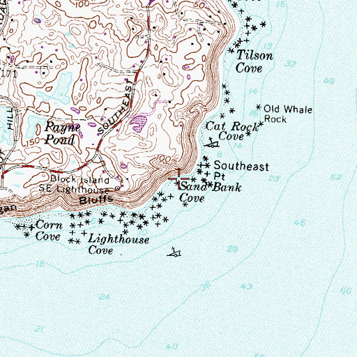 Topographic Map of Sand Bank Cove, RI