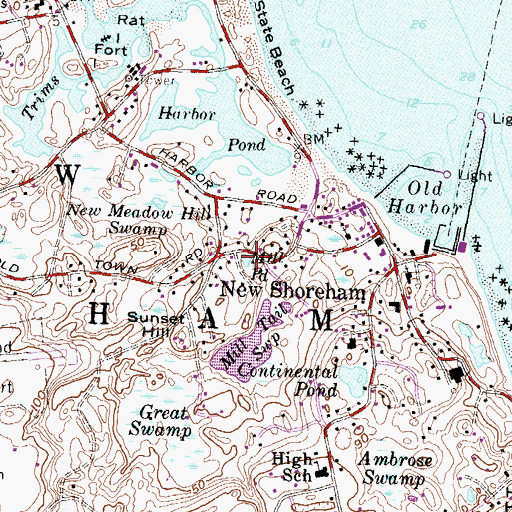 Topographic Map of Mill Pond, RI