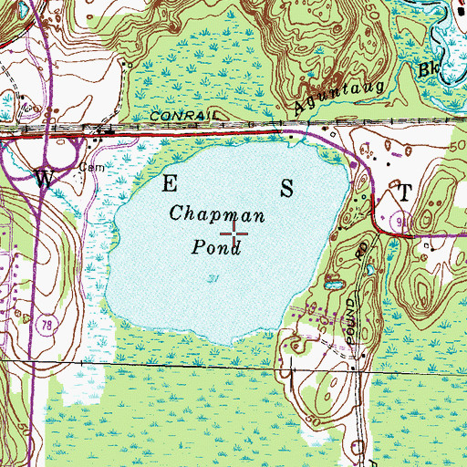Topographic Map of Chapman Pond, RI