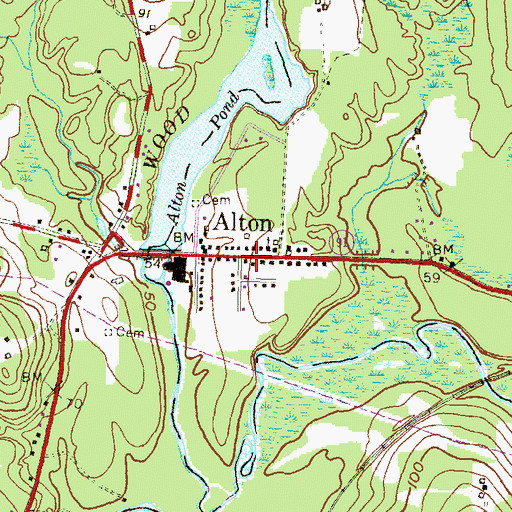 Topographic Map of Alton, RI