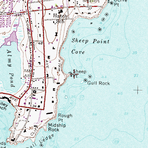 Topographic Map of Sheep Point, RI