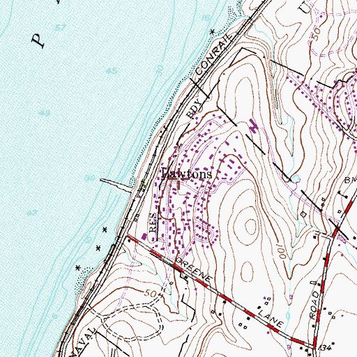 Topographic Map of Lawtons, RI