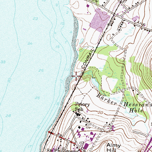 Topographic Map of Barker Brook, RI