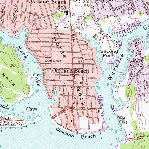 Topographic Map of Horse Neck, RI