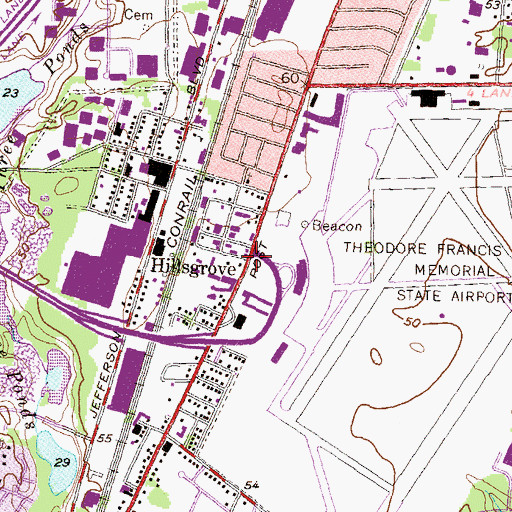 Topographic Map of Hillsgrove, RI