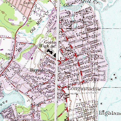 Topographic Map of Longmeadow, RI