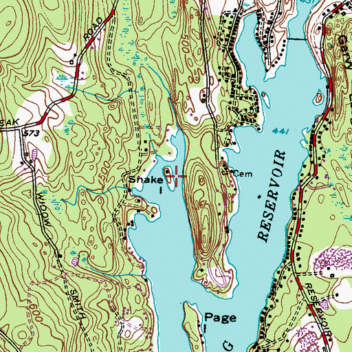 Topographic Map of Snake Island, RI