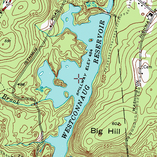 Topographic Map of Westconnaug Reservoir, RI