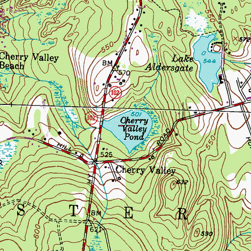 Topographic Map of Cherry Valley Pond Dam, RI