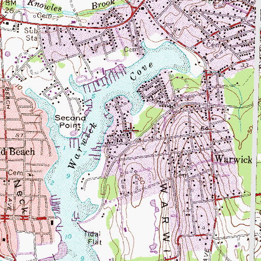 Topographic Map of Meadow View, RI