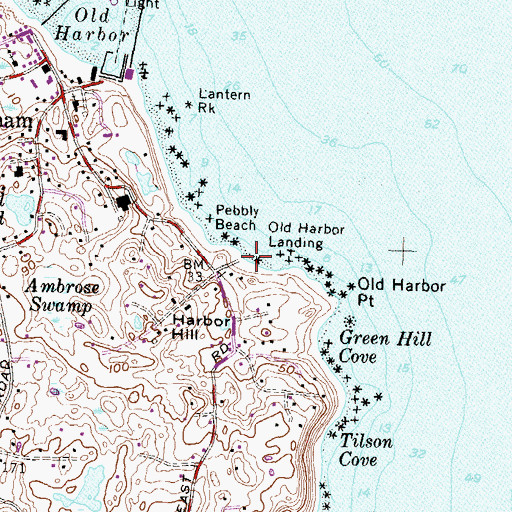 Topographic Map of Old Harbor Landing, RI