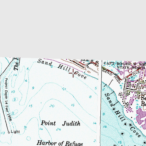 Topographic Map of Sand Hill Cove, RI