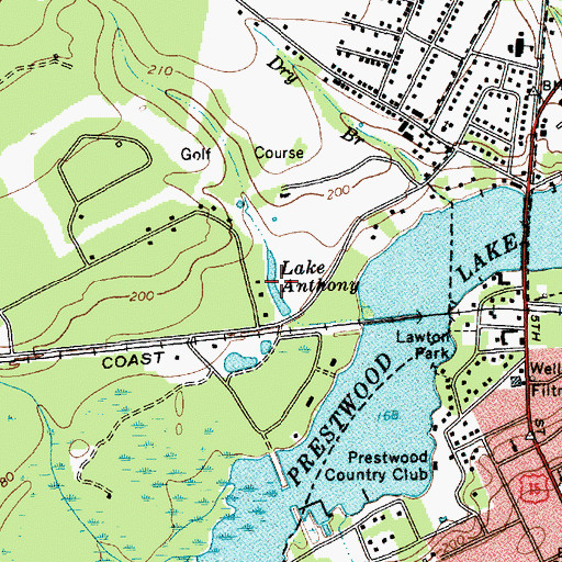 Topographic Map of Lake Anthony, SC