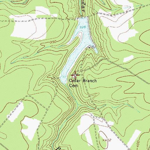 Topographic Map of Cedar Branch Cemetery, SC