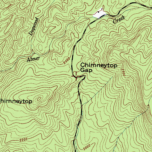 Topographic Map of Chimneytop Gap, SC