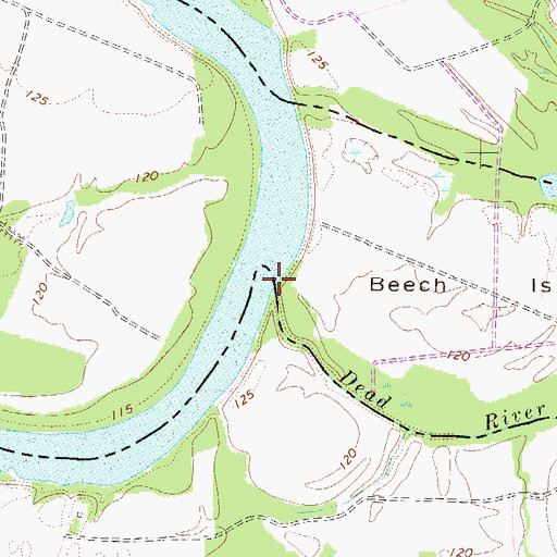 Topographic Map of Dead River, SC