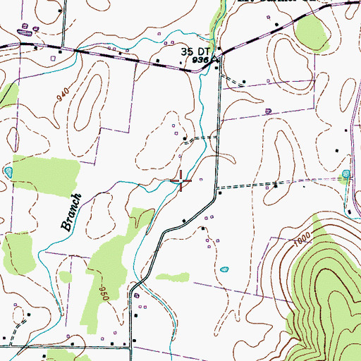 Topographic Map of Martin Branch, AL