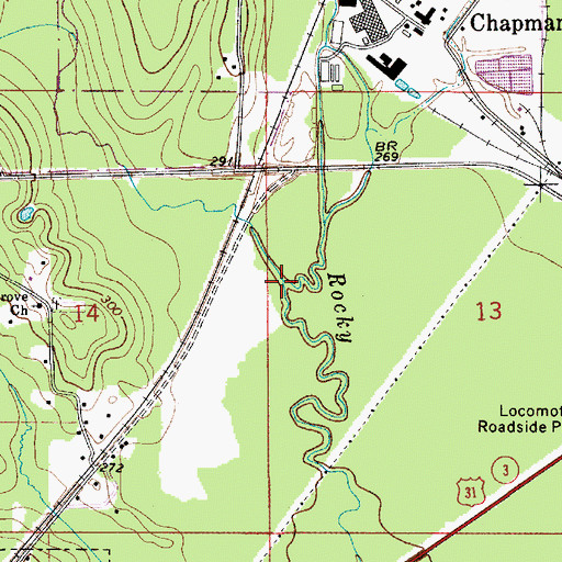 Topographic Map of Martin Creek, AL
