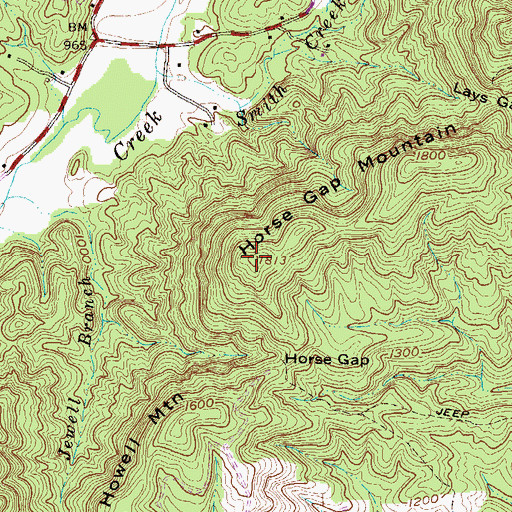 Topographic Map of Horse Gap Mountain, SC