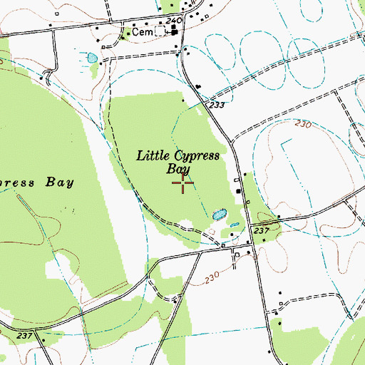 Topographic Map of Little Cypress Bay, SC