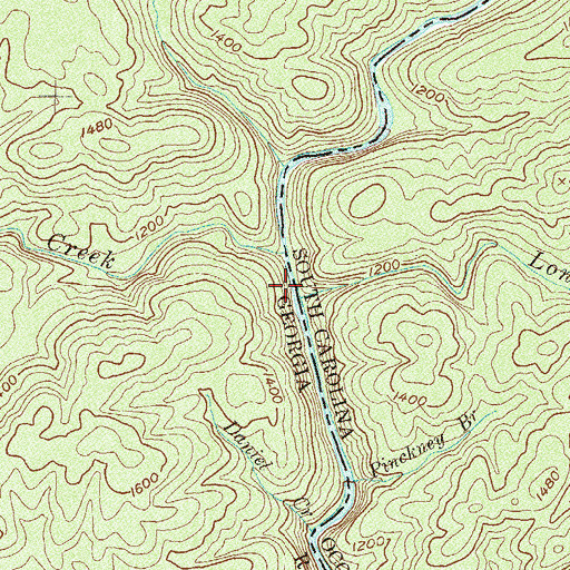 Topographic Map of Long Creek, SC