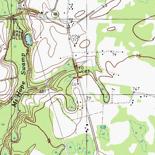 Topographic Map of Mount Hope Church, SC