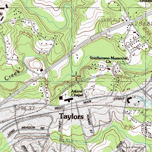 Topographic Map of Mountain Creek, SC