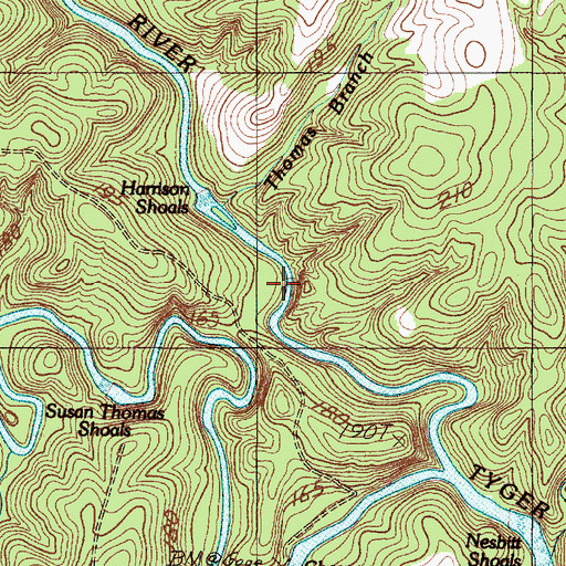 Topographic Map of Nancy Thomas Shoals, SC