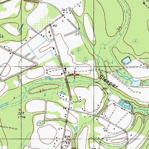 Topographic Map of Piney Forest School, SC