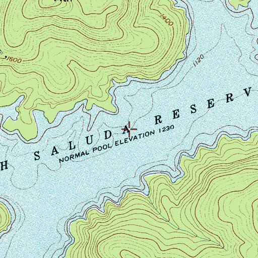 Topographic Map of North Saluda Reservoir, SC