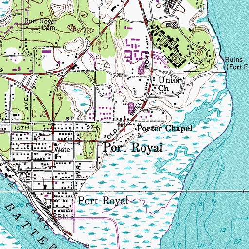 Topographic Map of Porter Chapel, SC