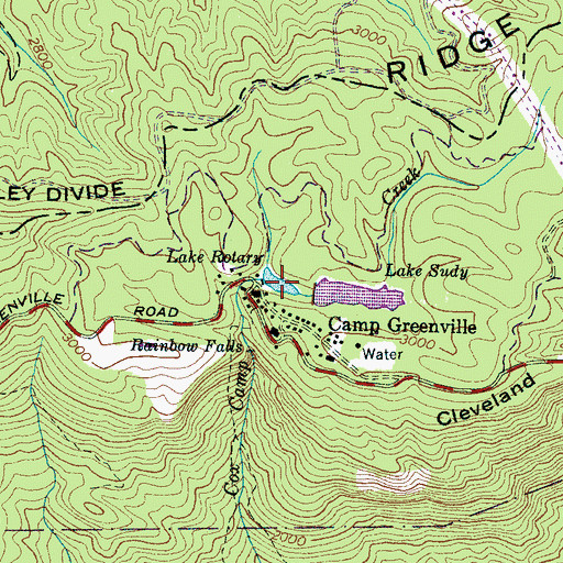 Topographic Map of Lake Rotary, SC