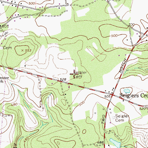 Topographic Map of Seigler Cemetery, SC