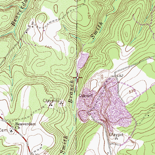 Topographic Map of Smith Branch, SC