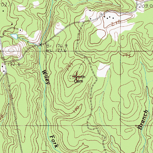 Topographic Map of Frye - Smith - Whiteside Cemetery, SC