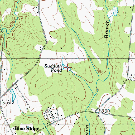 Topographic Map of Sudduth Pond, SC