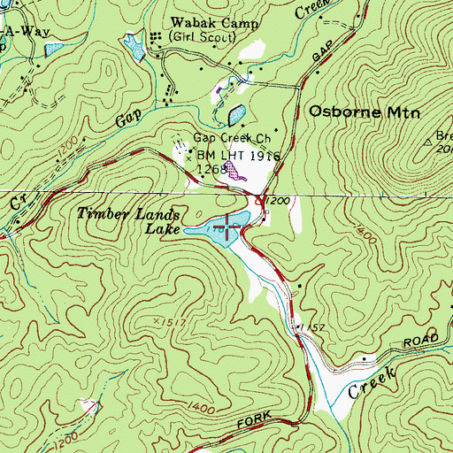 Topographic Map of Timber Lands Lake, SC