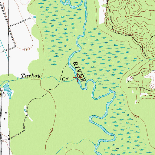 Topographic Map of Turkey Creek, SC