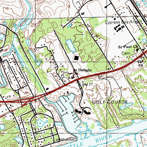 Topographic Map of Saint Delight Church, SC