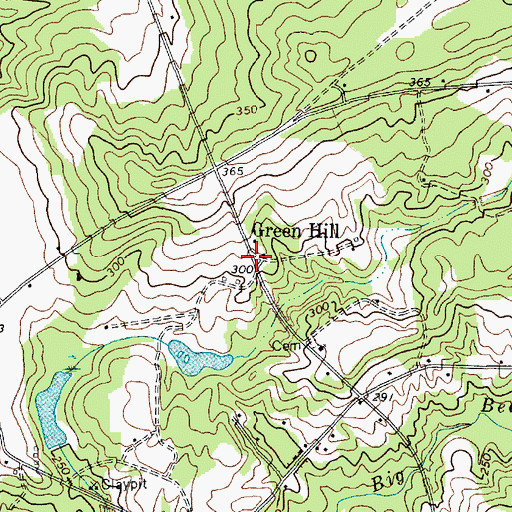 Topographic Map of Green Hill, SC
