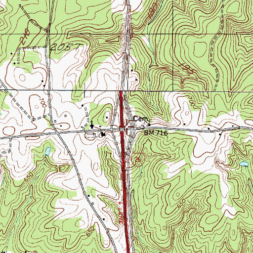 Topographic Map of Interchange 35, SC