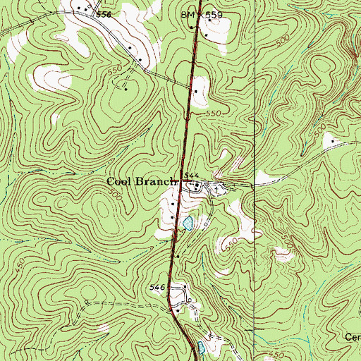 Topographic Map of Cool Branch, SC
