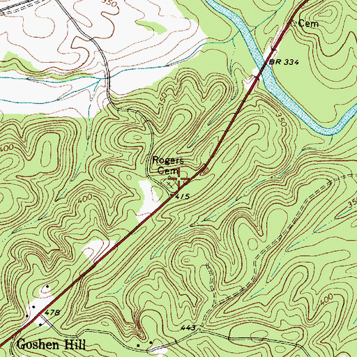 Topographic Map of Rogers Cemetery, SC